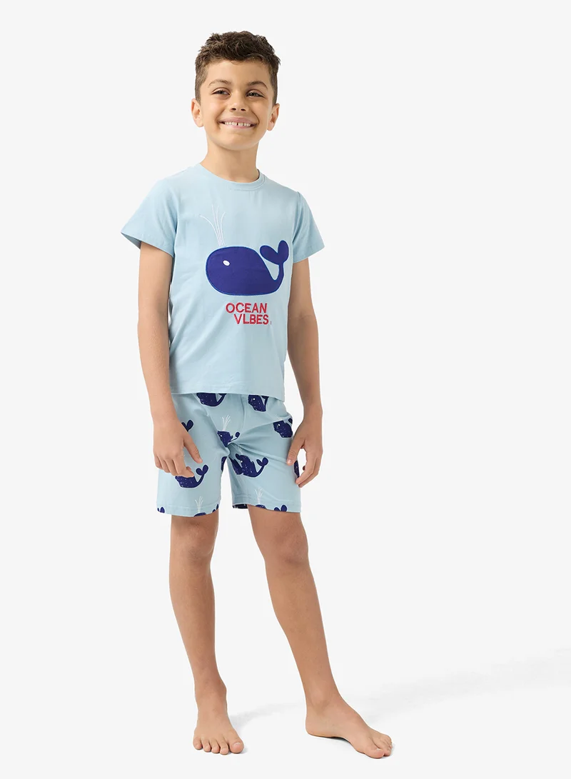 Pinata  Ocean Vibe Print Tshirt-Short Set for Men | Best Price UAE